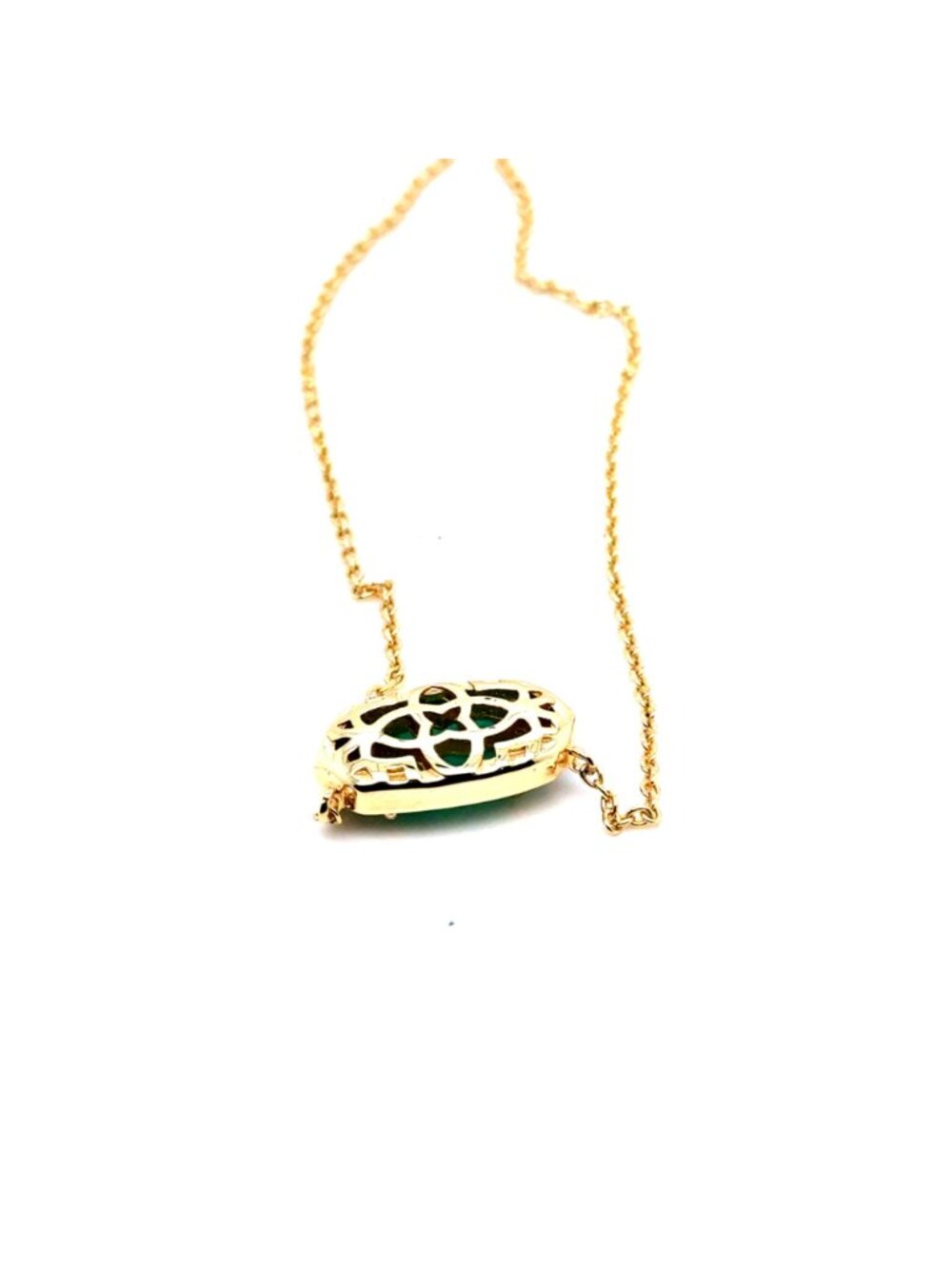 Kendra Scott Elisa Gold Emerald Green Necklace - Picture 3 of 10